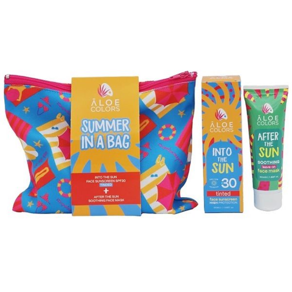 ALOE COLORS Set SPF30  Σετ με Αντηλιακή Κρέμα Προσώπου, After Sun & Νεσεσέρ