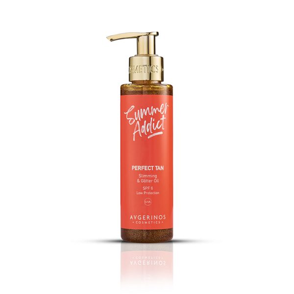 AVGERINOS COSMETICS Summer Addict Perfect Tan Slimming & Glitter Oil Αντηλιακό Λάδι για το Σώμα SPF6 με Χρώμα 150ml