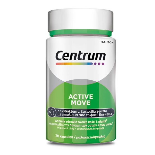 CENTRUM Active Move Πολυβιταμίνη με Εκχύλισμα Boswellia Serrata για την Υγεία των Οστών 30 μαλακές κάψουλες