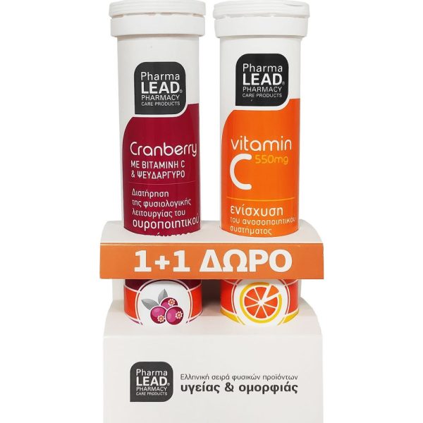 PHARMALEAD  Cranberry με Βιταμίνη C & Ψευδάργυρο Φρούτα του Δάσους & Βιταμίνη C 1000mg Πορτοκάλι