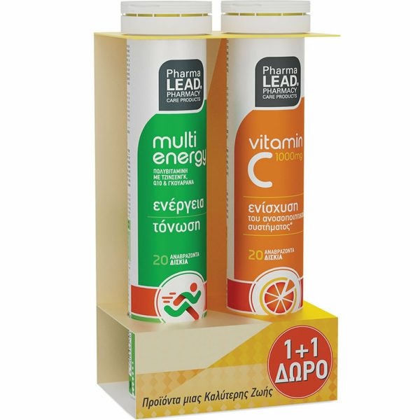 PHARMALEAD Promo Multi Energy Πολυβιταμίνη 20 αναβράζουσες ταμπλετες & Δώρο Vitamin C 1000mg 20 αναβράζουσες ταμπλέτες