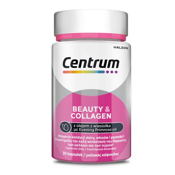CENTRUM Beauty & Collagen Πολυβιταμίνη με Έλαιο Νυχτολούλουδου & Κολλαγόνο για τα Μαλλιά, τo Δέρμα & τα Νύχια 30 μαλακές κάψουλες
